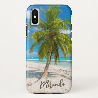 Tropical Beach Palm Tree Personalized iPhone X Case