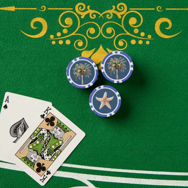 Tropical Beach Palm Tree  Poker Chips (Poker Table (Stack))