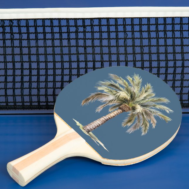 Tropical Beach Palm Tree Starfish Ping Pong Paddle (Insitu)