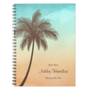 Tropical Beach Palm Tree Sweet 16 Guest Book