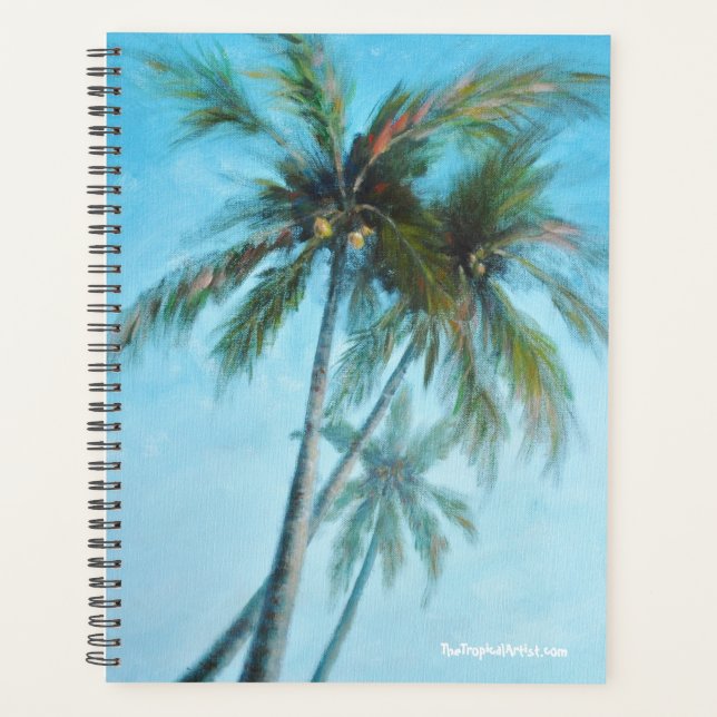 Tropical Beach Palm Tree Theme Planner (Front)