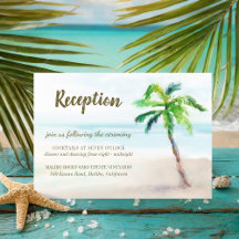 Tropical Beach Palm Tree Wedding Reception