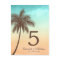 Tropical Beach Palm Tree Wedding Table Number