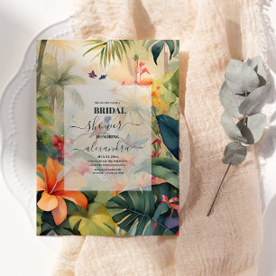 Tropical Beach Palm Trees Bridal Shower  Invitation