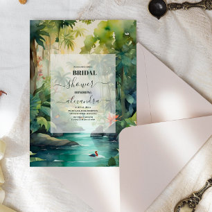 Tropical Beach Palm Trees Bridal Shower  Invitation