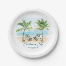 Tropical Beach Palm Trees Christmas in July
