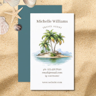Tropical Beach Palm Trees Coastal Business Card