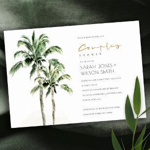 Tropical Beach Palm Trees Couples Shower Invite