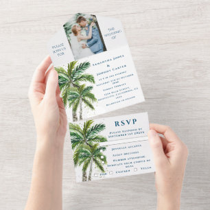 Tropical Beach Palm Trees Destination Seaside  All In One Invitation