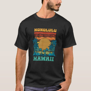 Tropical Beach Palm Trees Hawaiian Summer Honolulu T-Shirt