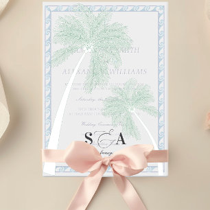 Tropical Beach Palm Trees Minimalist Vellum Invitations