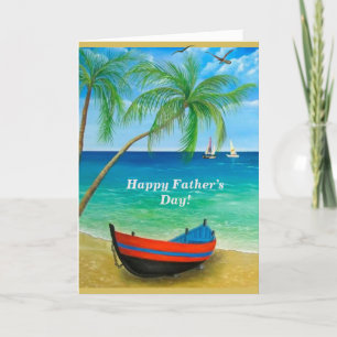 Tropical Beach Palm Trees Perfect Father’s Day Card