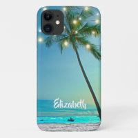 Tropical Beach Palm Trees String Lights Hawaii