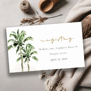 Tropical Beach Palm Trees Wedding Registry Enclosure Card