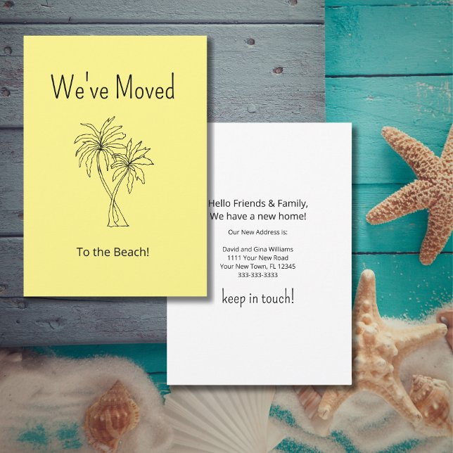 Tropical Beach Palm Trees Yellow Moving  Announcement (Creator Uploaded)