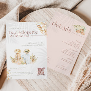 Tropical Beach Palms   Bachelorette Weekend Invitation