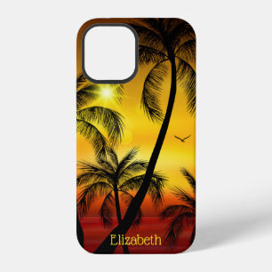 Tropical Beach Palms Personalised iPhone 12 Case