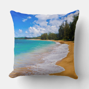 Tropical beach paradise, Hawaii Cushion