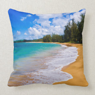 Tropical beach paradise, Hawaii Cushion