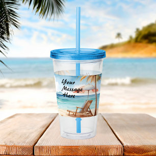 Tropical Beach Party Acrylic Tumbler