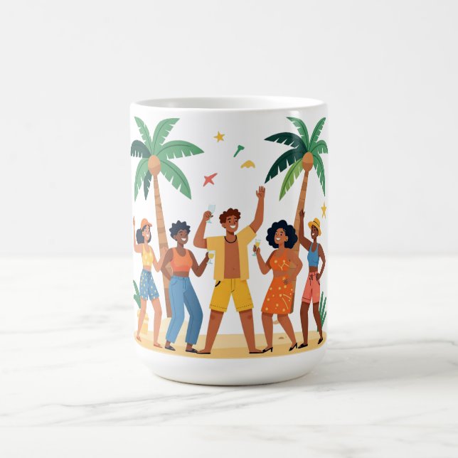 Tropical Beach Party Friends Summer Celebration Coffee Mug (Center)