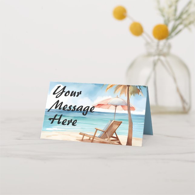Tropical Beach Party Place Card (Front)