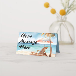 Tropical Beach Party Place Card
