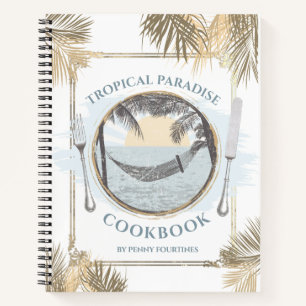 Tropical beach personal cookbook recipe notebook