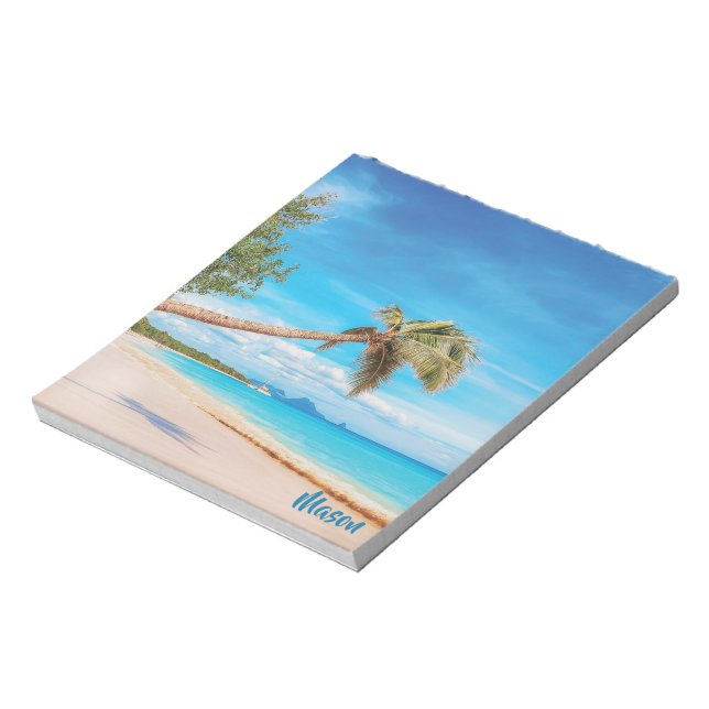 Tropical Beach (personalized name) Notepad (Rotated)