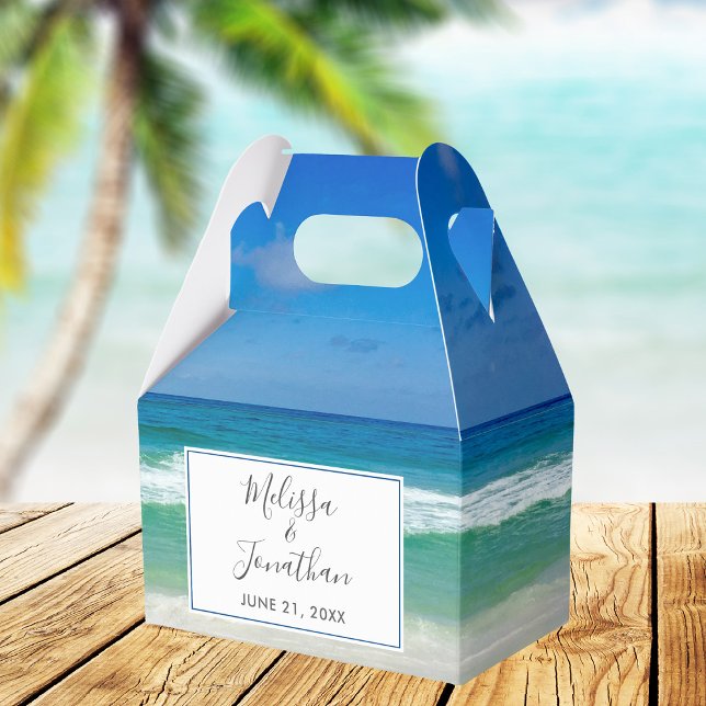 Tropical Beach Photo Beautiful Blue Ocean Wedding Favour Box (Creator Uploaded)