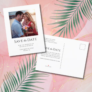 Tropical Beach Photo Wedding Save the Date Announcement Postcard