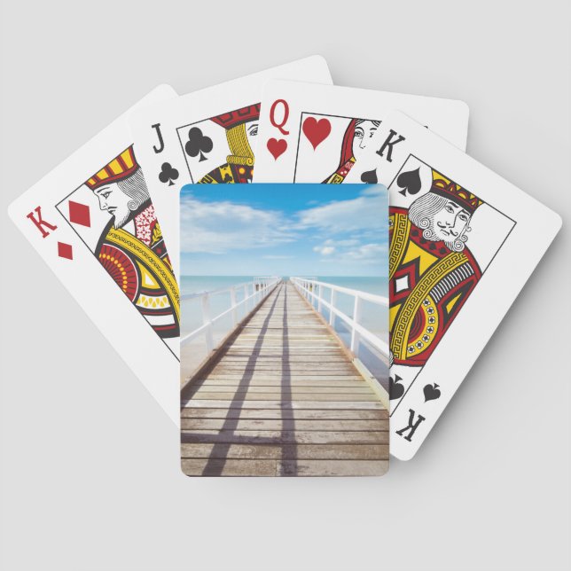 Tropical Beach Pier Classic Playing Cards (Back)