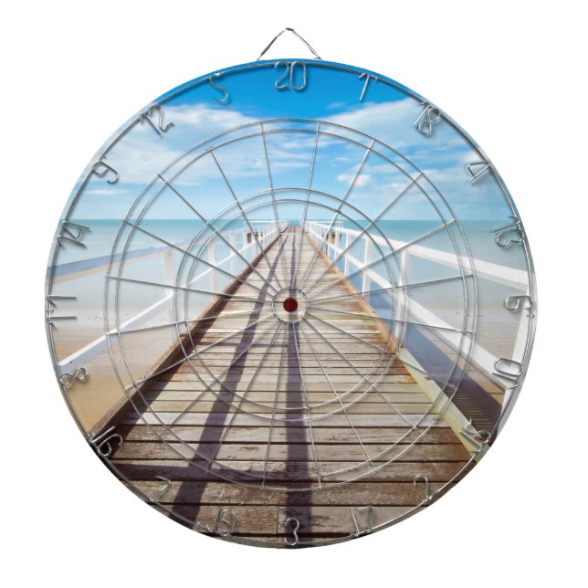 Tropical Beach Pier Dartboard (Front)