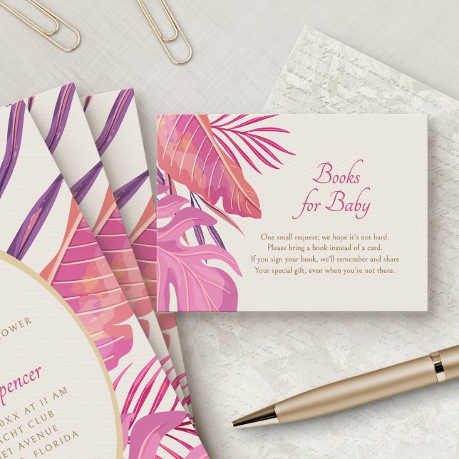 Tropical Beach Pink Books for Baby Enclosure Card (Creator Uploaded)
