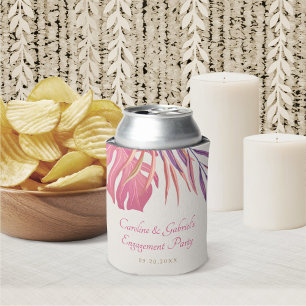 Tropical Beach Pink Can Cooler