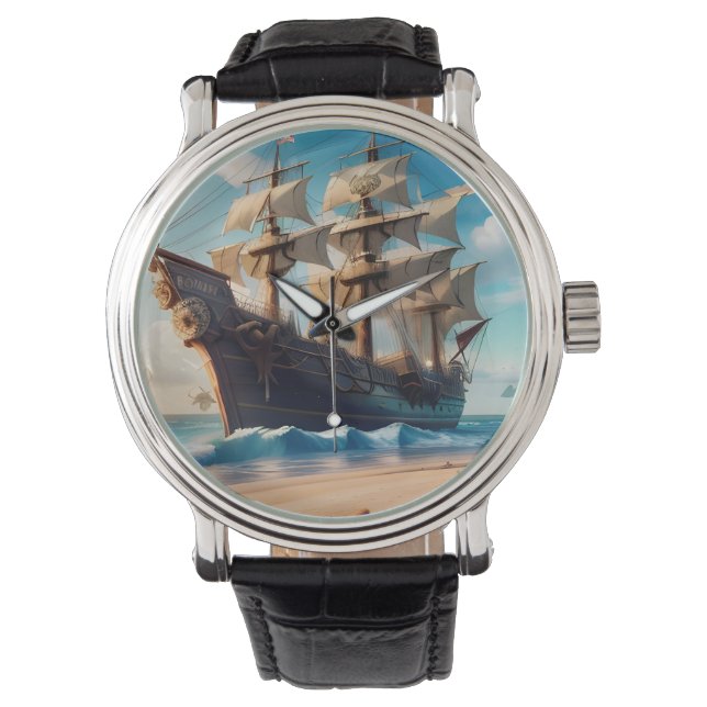 Tropical Beach Pirate Ship Watch (Front)