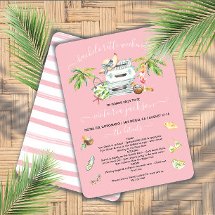 Tropical Beach Pool Bachelorette Weekend Invitation