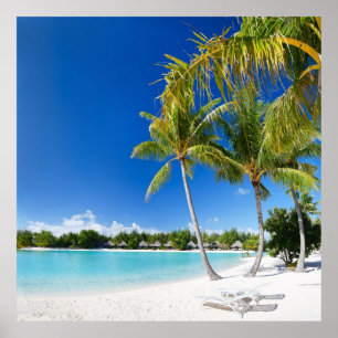 Tropical beach poster