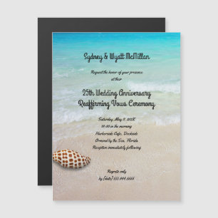 Tropical Beach Renewing Vows / Marriage Ceremony Magnetic Invitation