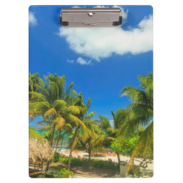 Tropical beach resort, Belise Clipboard (Front)