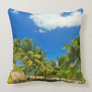 Tropical beach resort, Belize Cushion