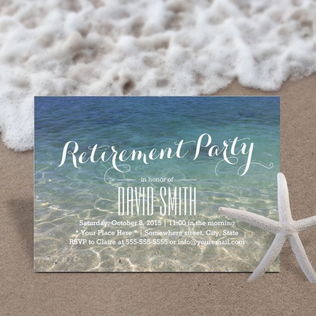 Tropical Beach Retirement Party Invitation (Creator Uploaded)