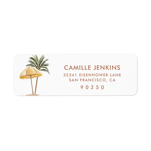 Tropical Beach Return Address Label (Front)