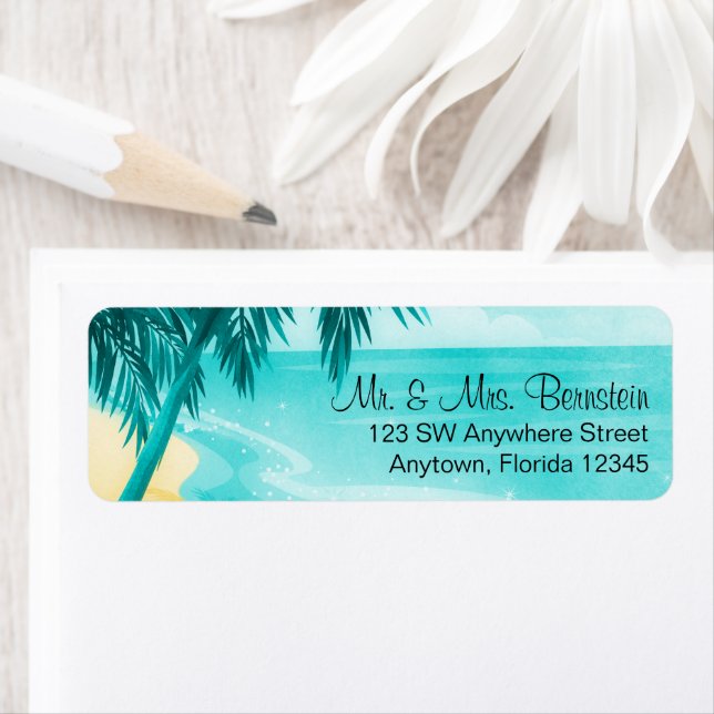 Tropical Beach Return Address Label (Insitu)