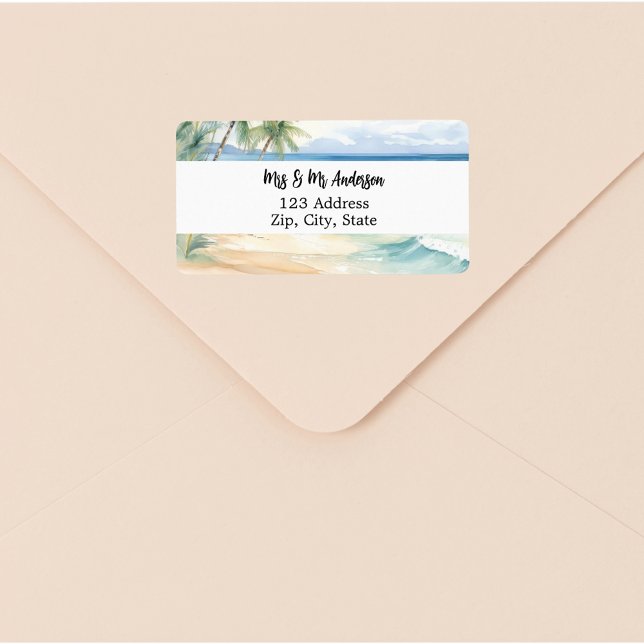 Tropical beach return address label (Creator Uploaded)
