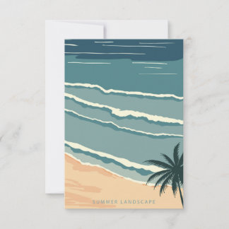 Tropical beach RSVP card