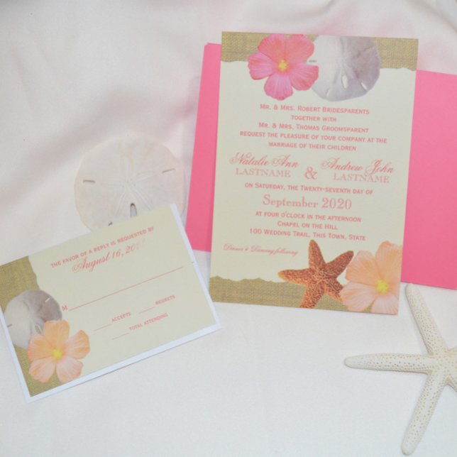 Tropical Beach Rustic Bridal Luncheon Invitation (Creator Uploaded)
