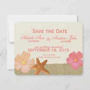 Tropical Beach Rustic Save the Date