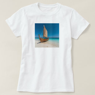 Tropical Beach Sailboat T-Shirt Coastal Ocean
