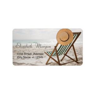 Tropical Beach,Sand,Chair,Relax Label